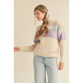 Abstract Multi Colored Knit Sweater