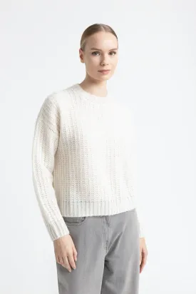 Alpaca and lurex crewneck sweater