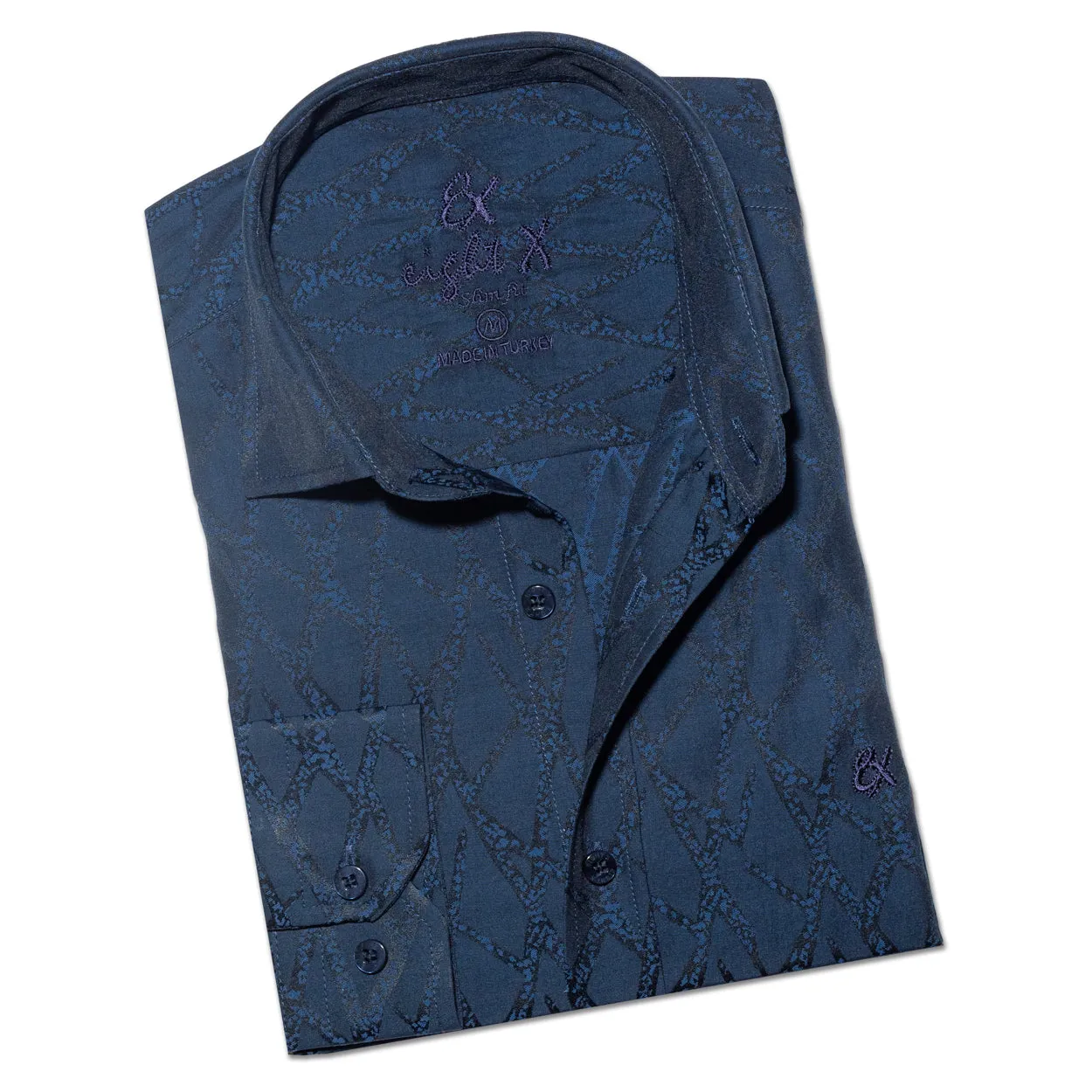 Aorta Blue Jacquard Button Down Shirt