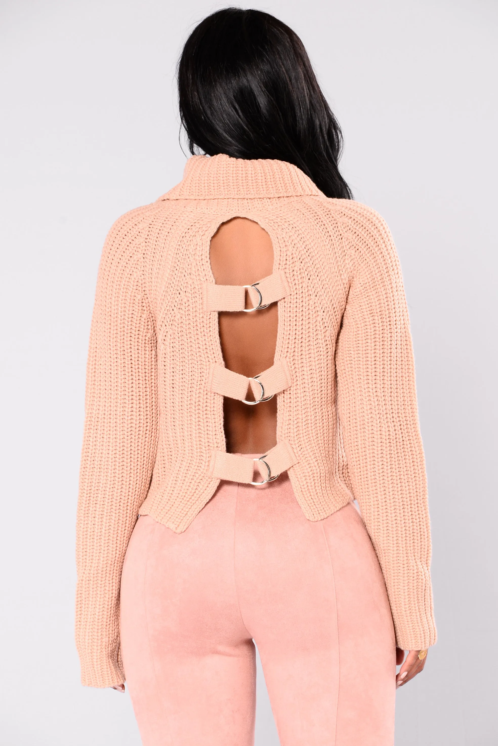 Back At It Turtleneck Sweater - Pink