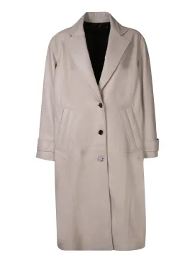 Beige Leather Coat