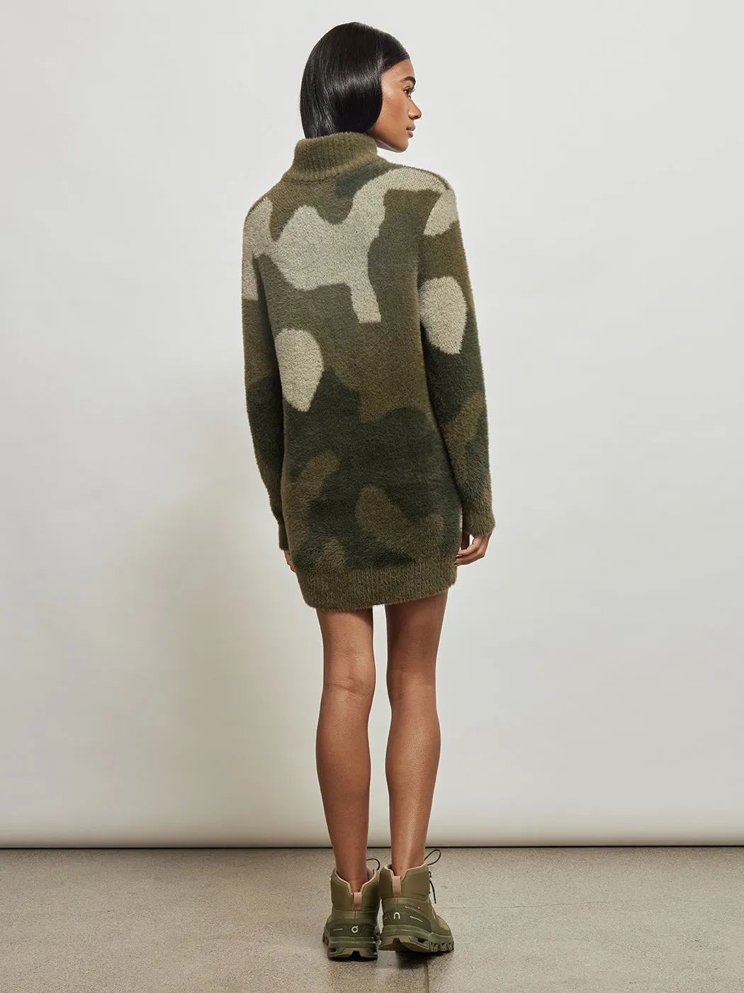 Birch Sweater Dress - GREEN CAMO