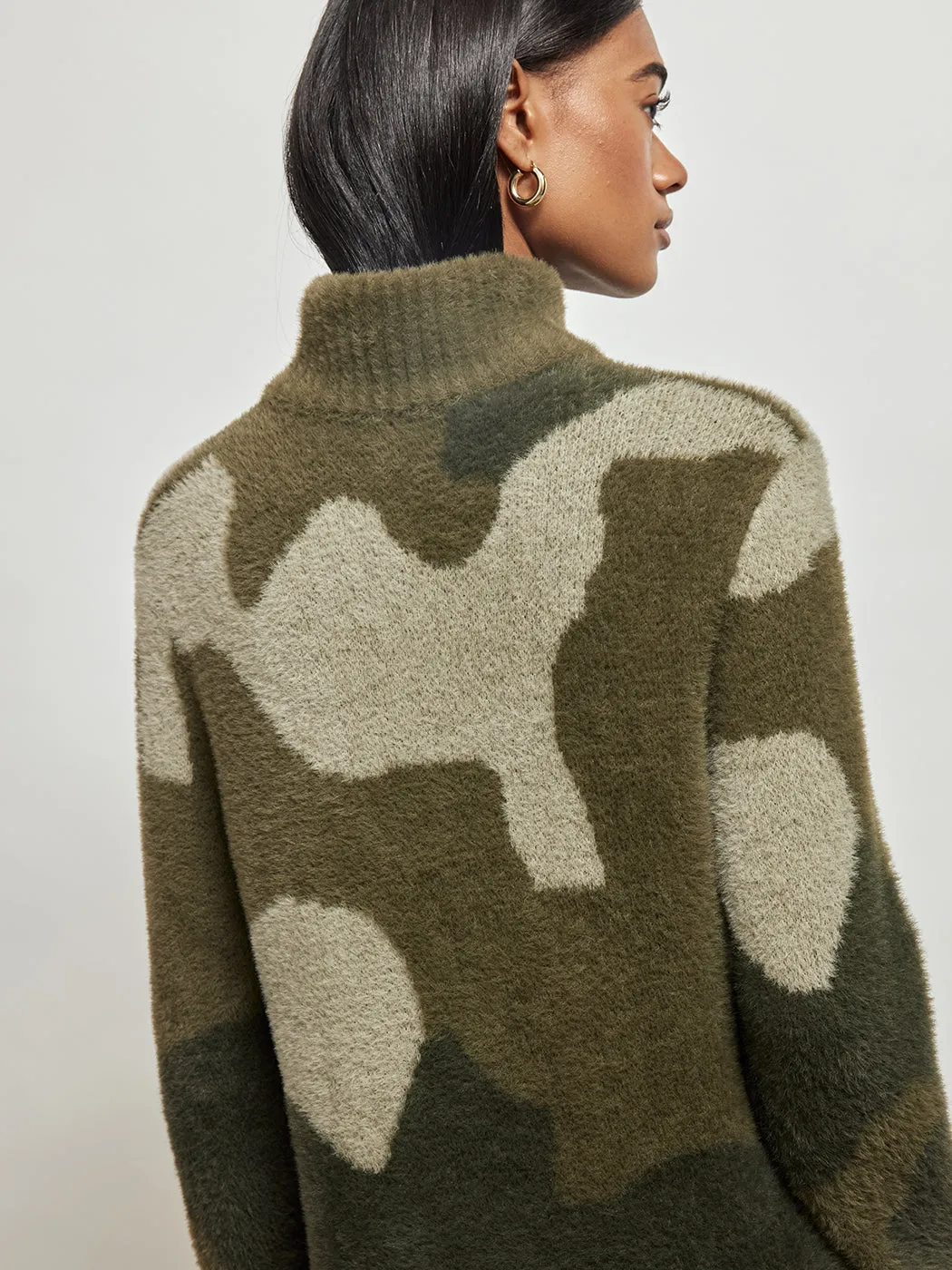 Birch Sweater Dress - GREEN CAMO