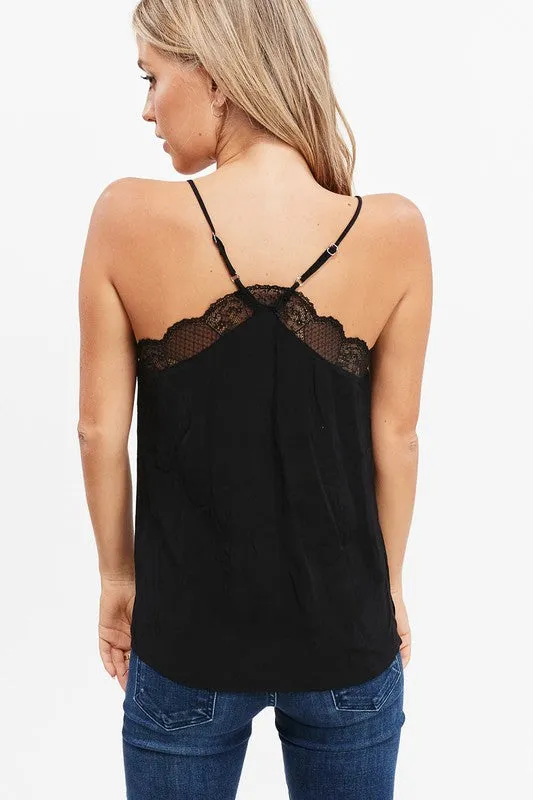 Black Lace Trim Tank