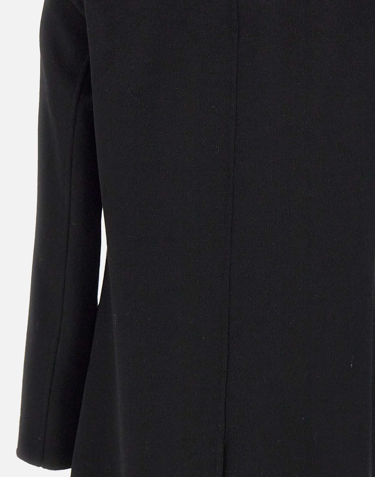 Black Wool Blend Double-Breasted Coat