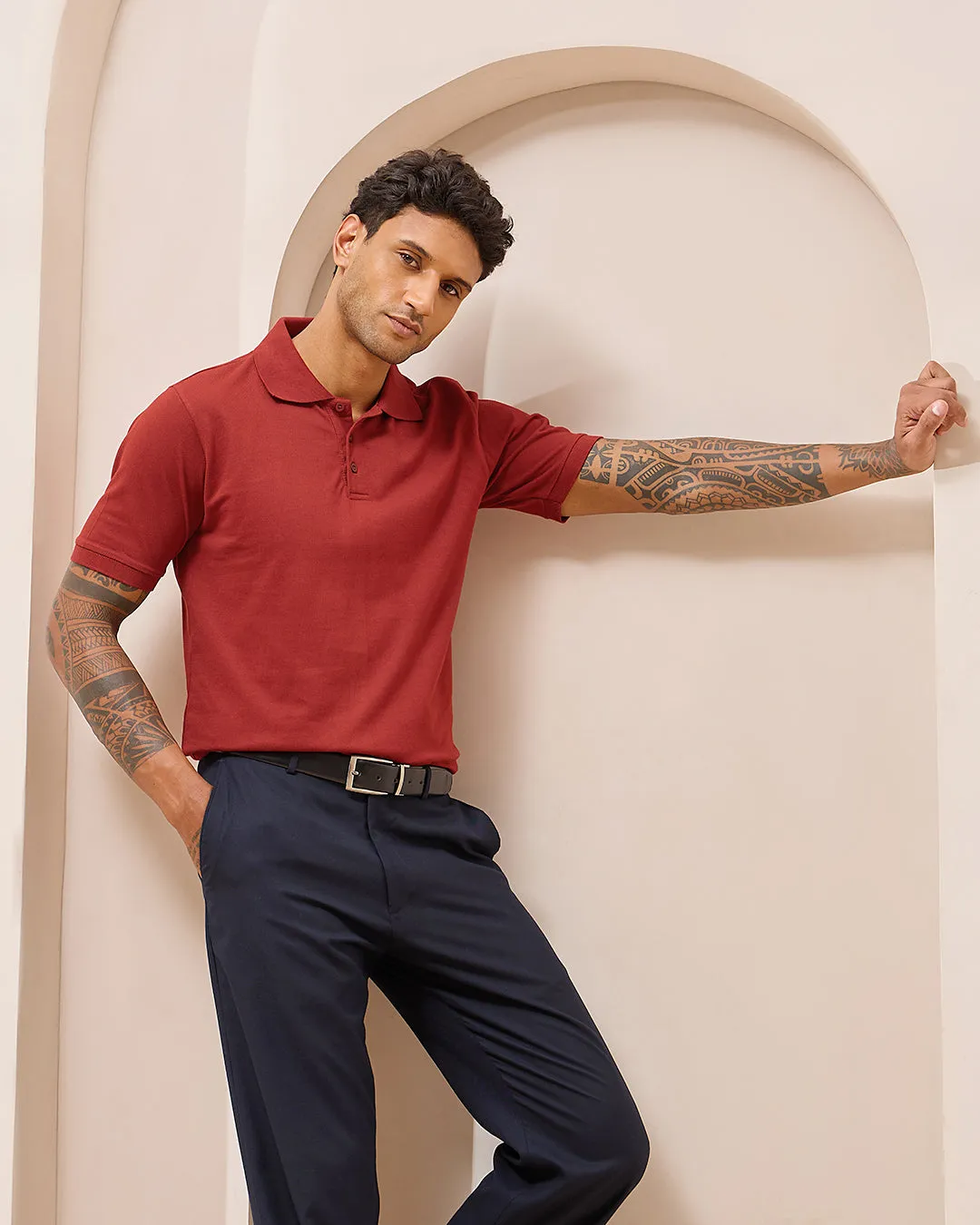 Brick Red Luxe Polo