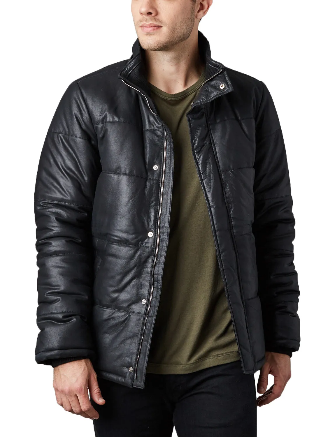 Brooklyn Detachable Hood Leather Jacket