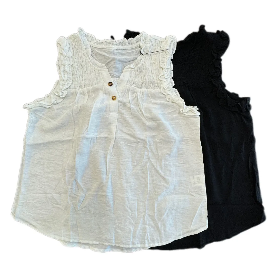 Button Sleeveless Top