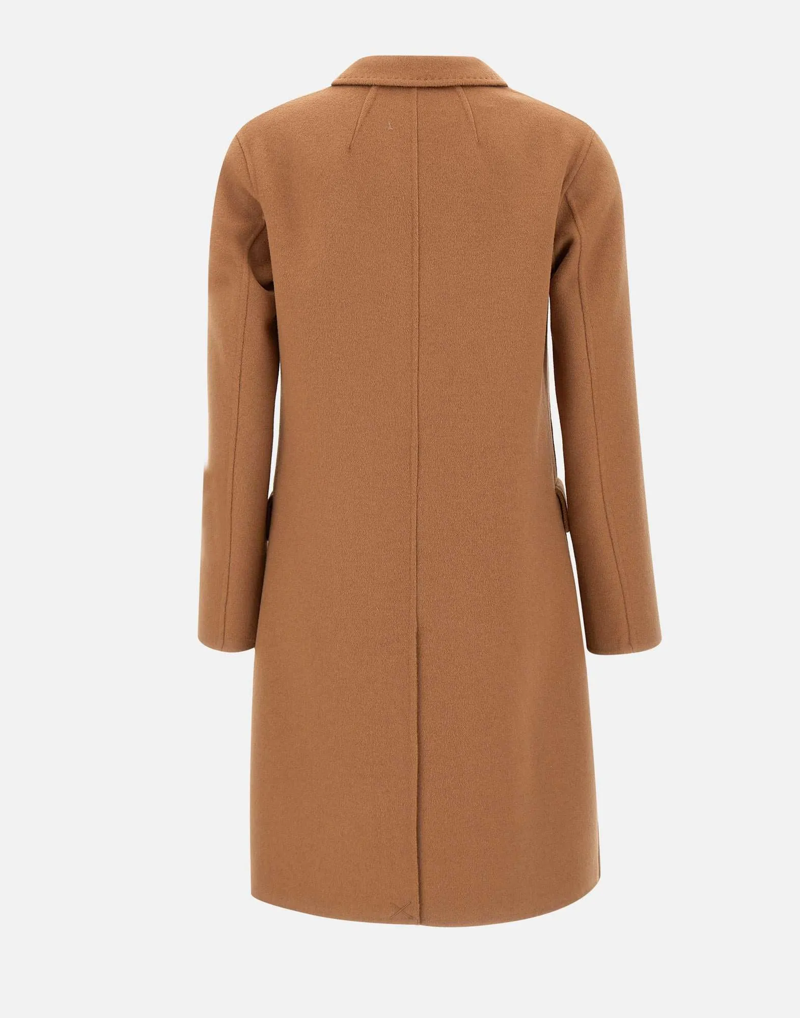 Camel Wool Blend Double-Breasted Coat