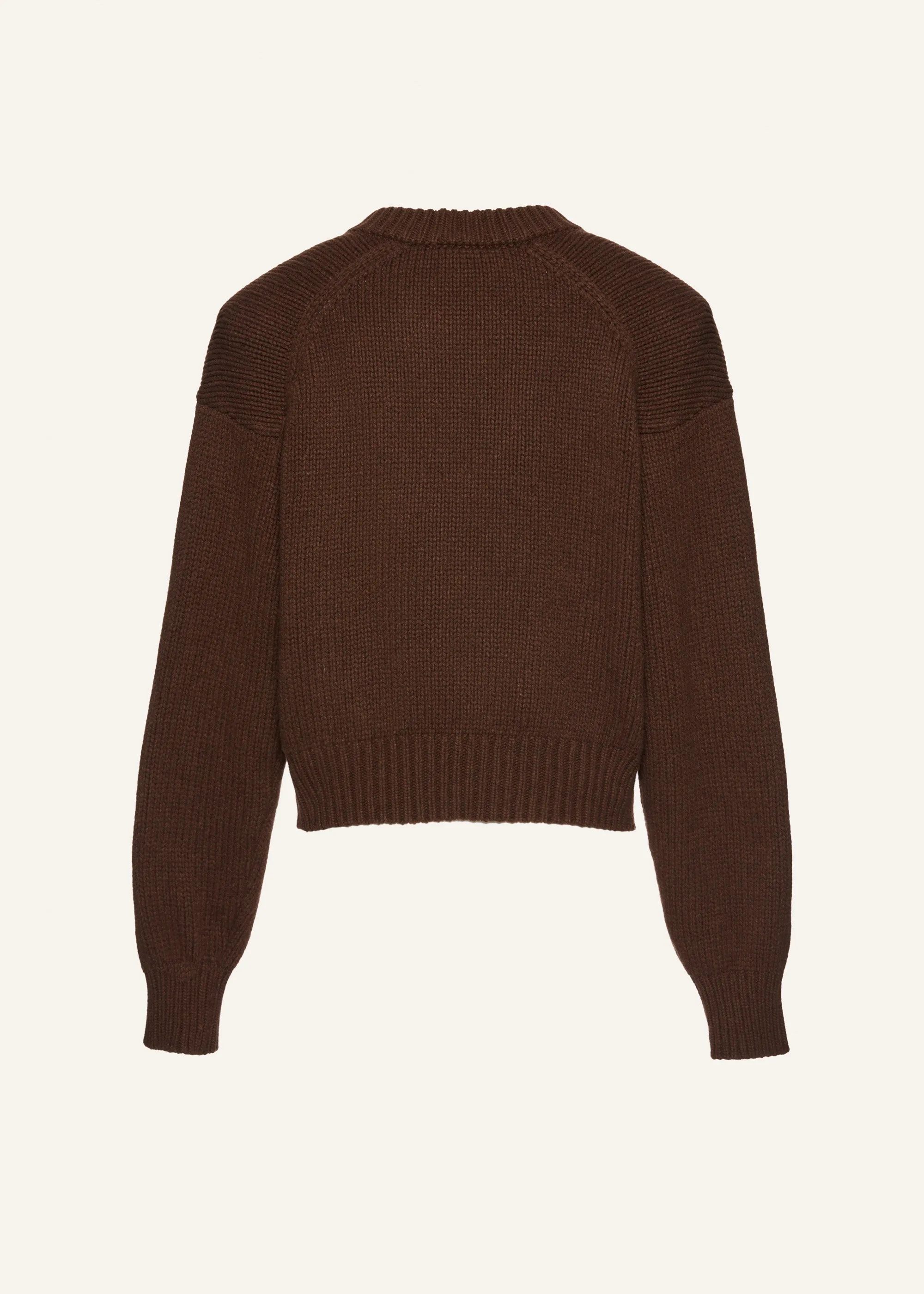 Cashmere crewneck sweater in brown