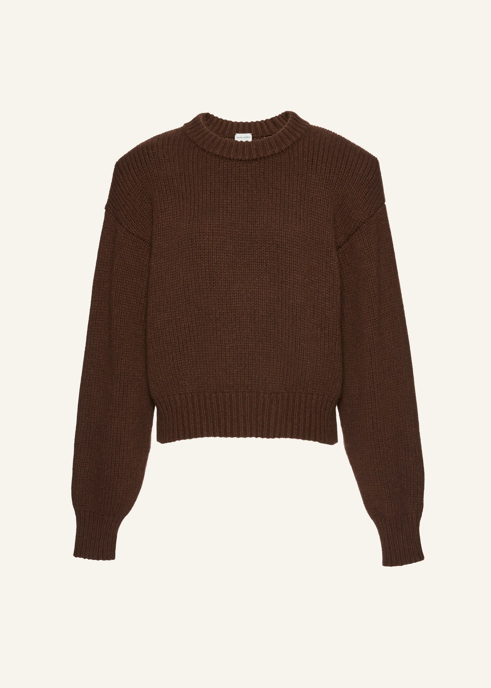 Cashmere crewneck sweater in brown