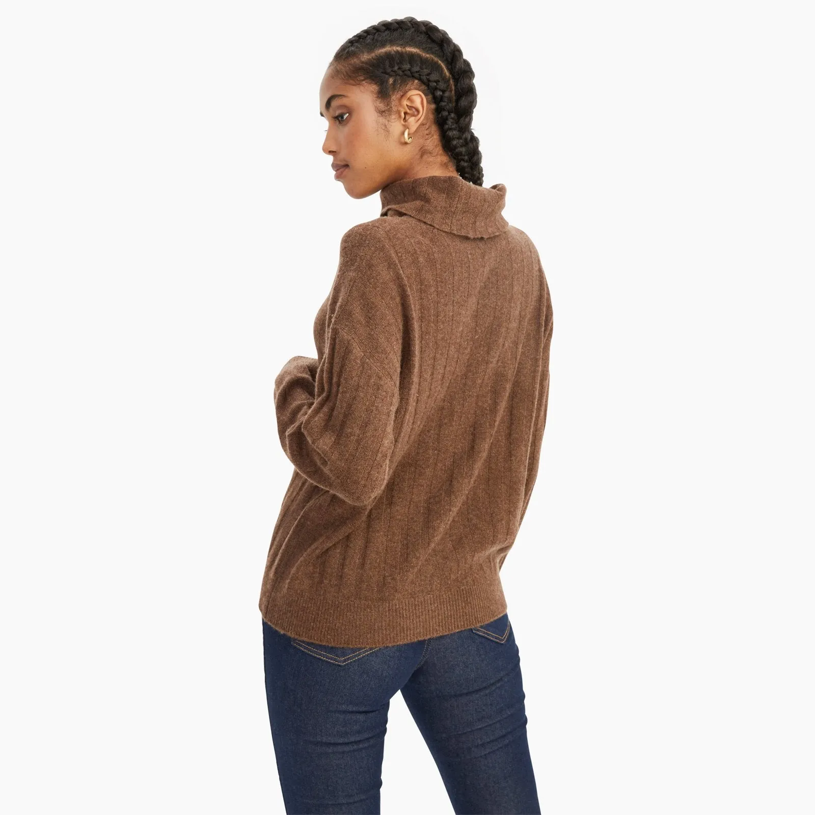 Cashmere Relaxed Ribbed Turtleneck