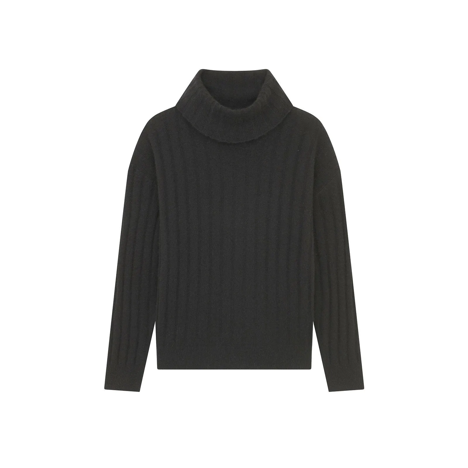 Cashmere Relaxed Ribbed Turtleneck