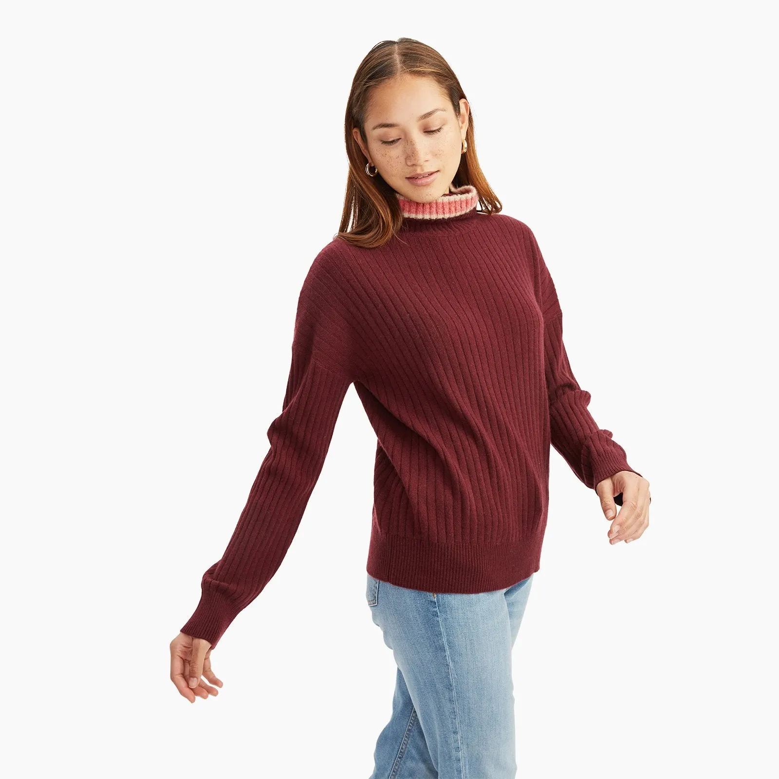 Cashmere Varsity Turtleneck