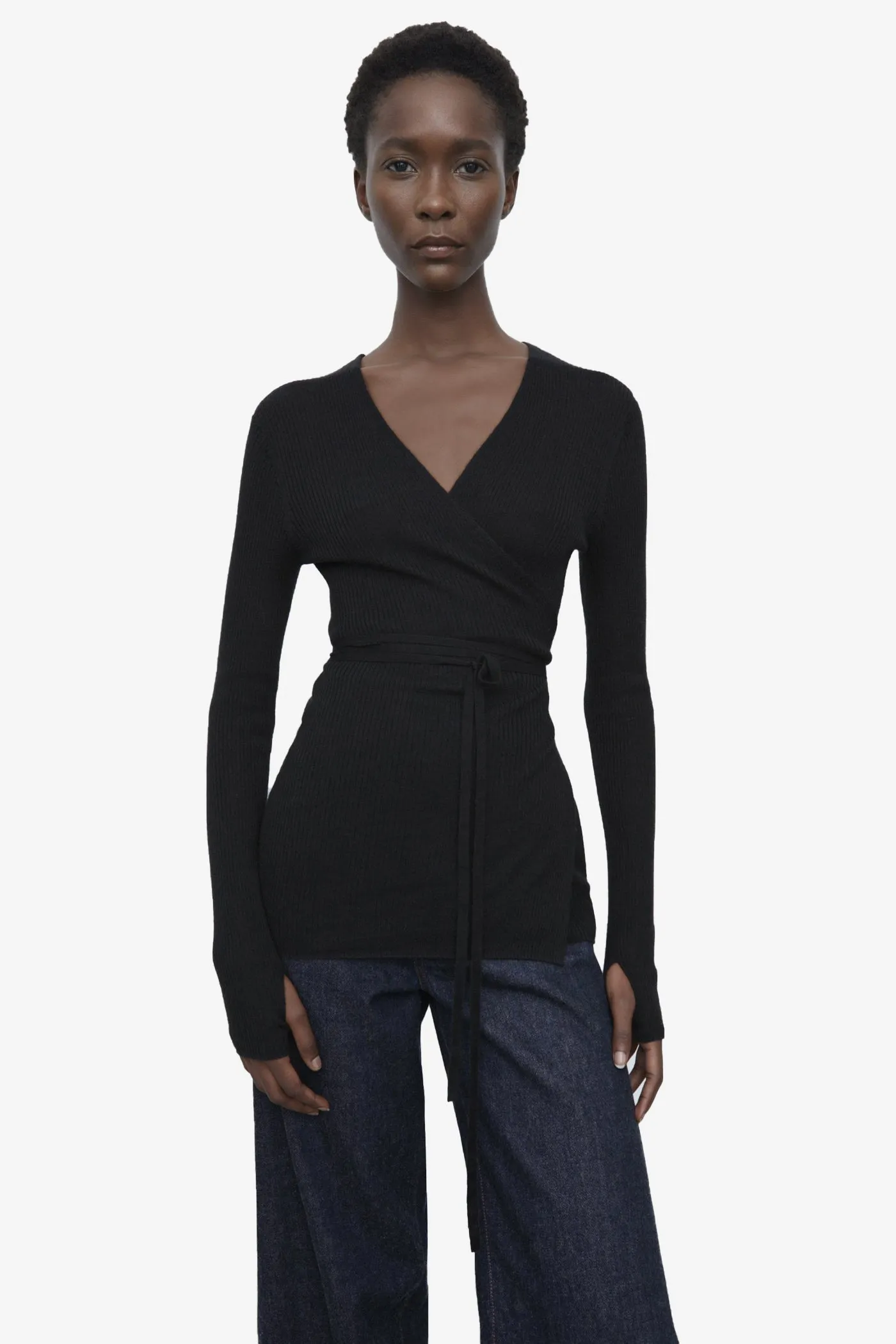 Cashmere Wrap Knit - Black