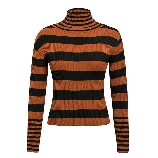 Check My Stripes Turtleneck Sweater