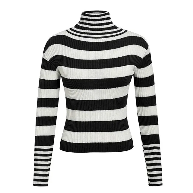 Check My Stripes Turtleneck Sweater