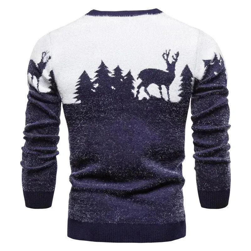 Christmas deer Knit Cashmere sweater for men