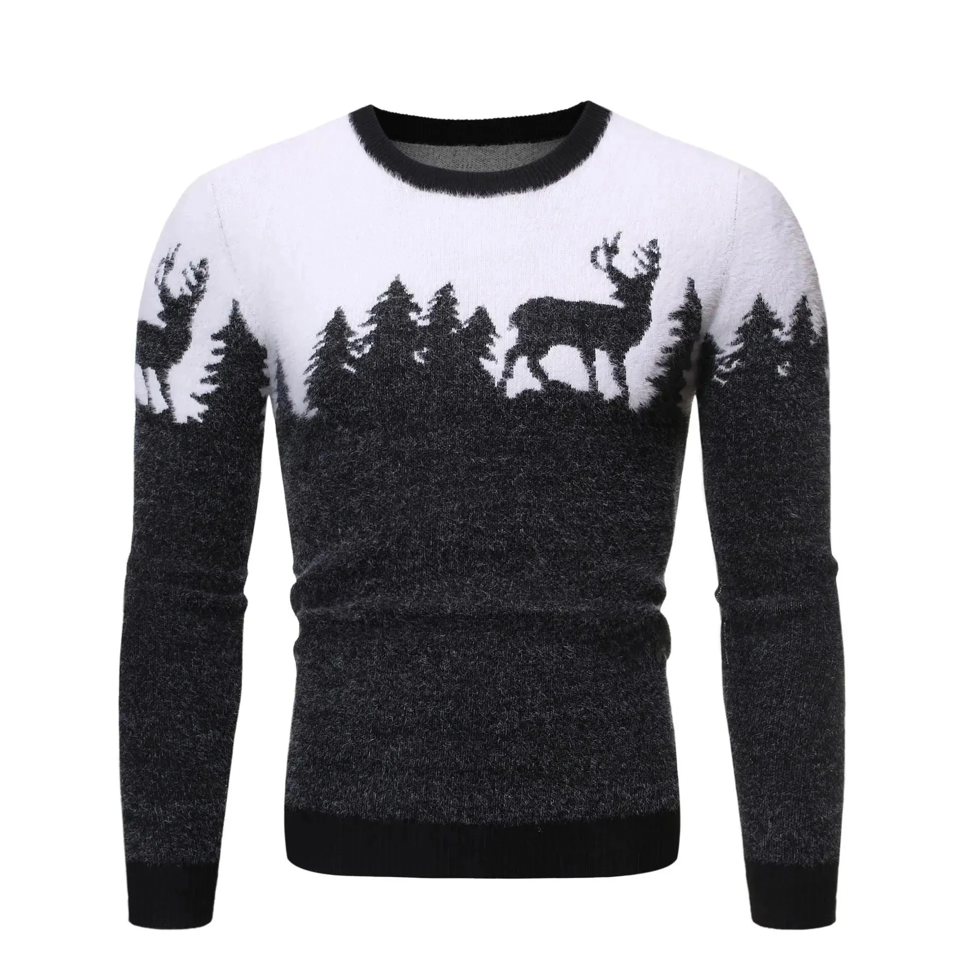 Christmas deer Knit Cashmere sweater for men