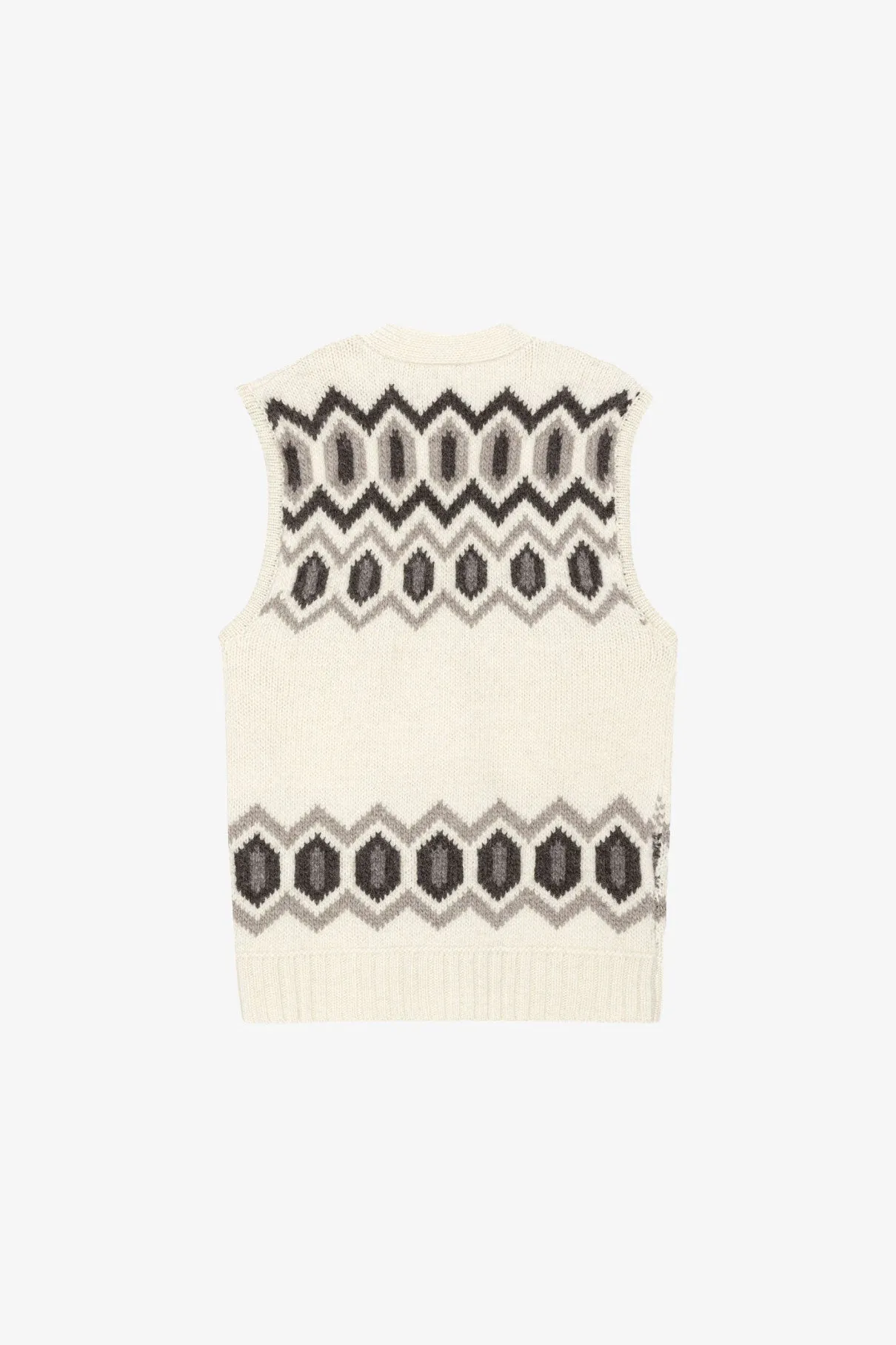 Chunky Graphic Wool Oversized Vest