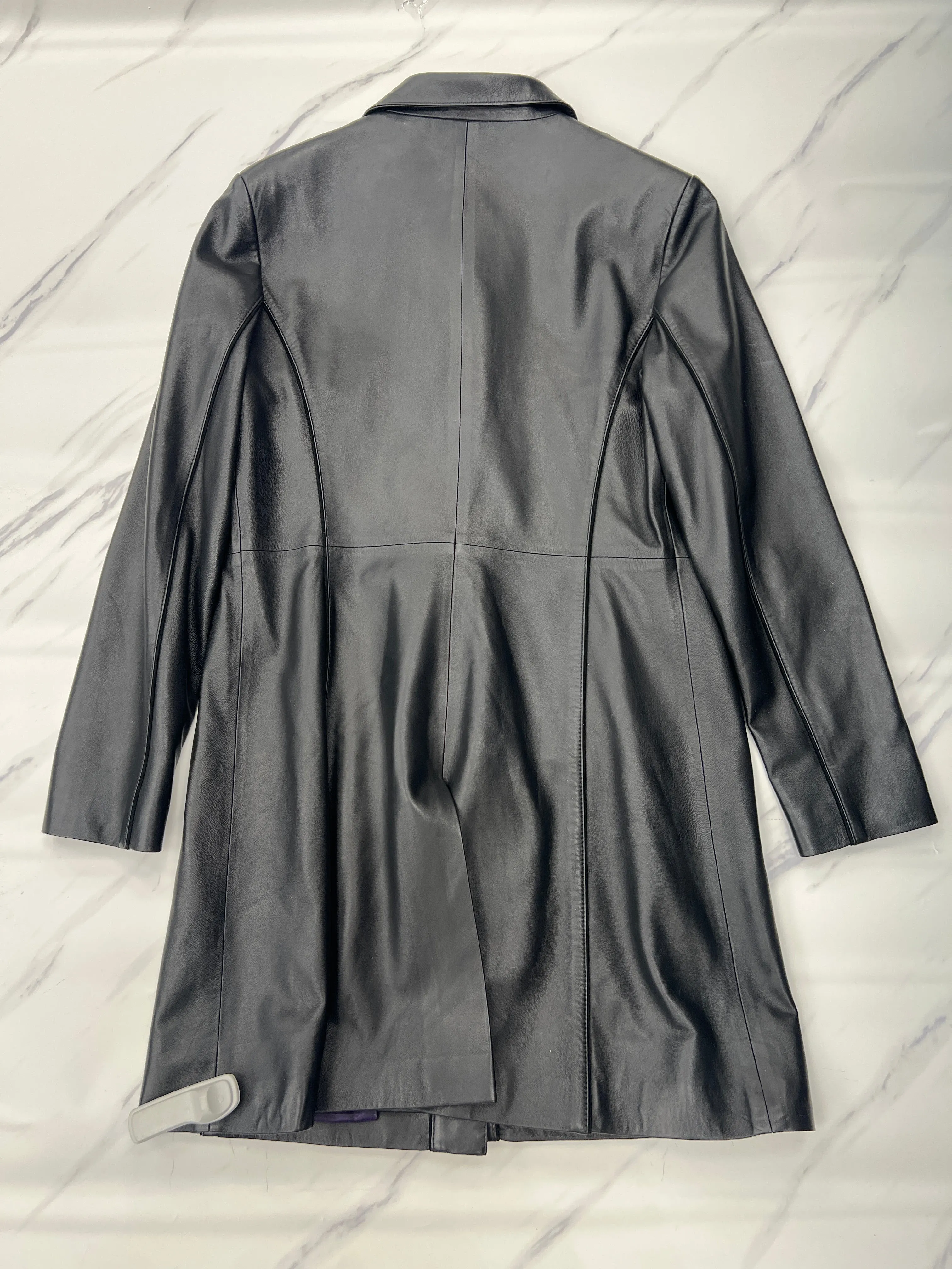 Coat Leather By Cma In Black, Size: 10