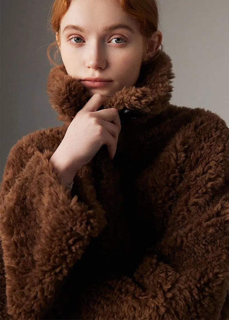 Coffee Wool Fur Teddy Coat