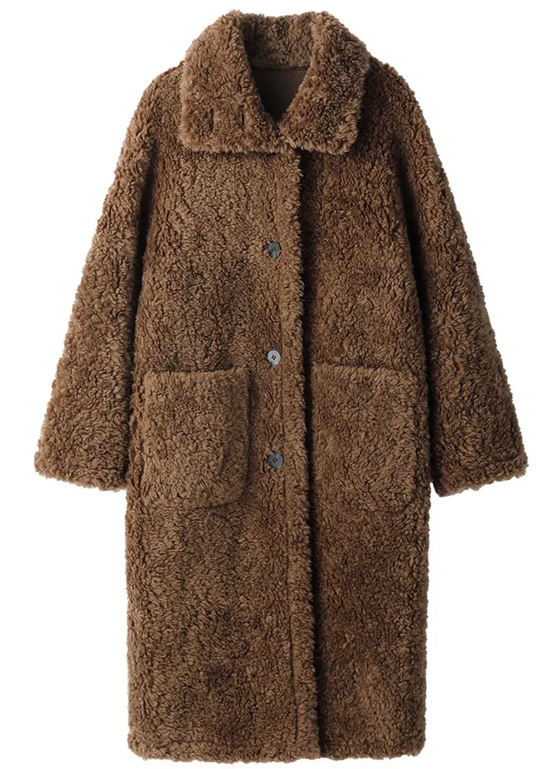 Coffee Wool Fur Teddy Coat