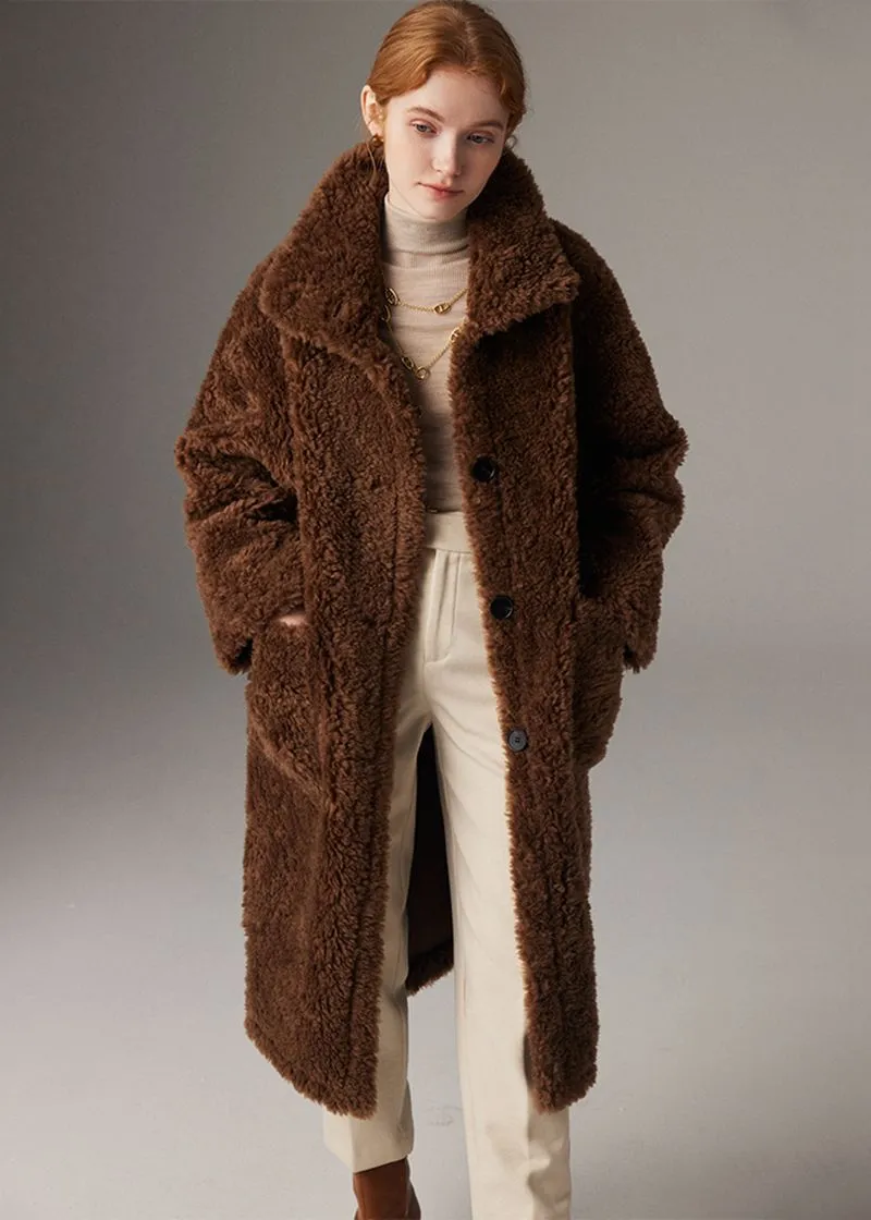 Coffee Wool Fur Teddy Coat