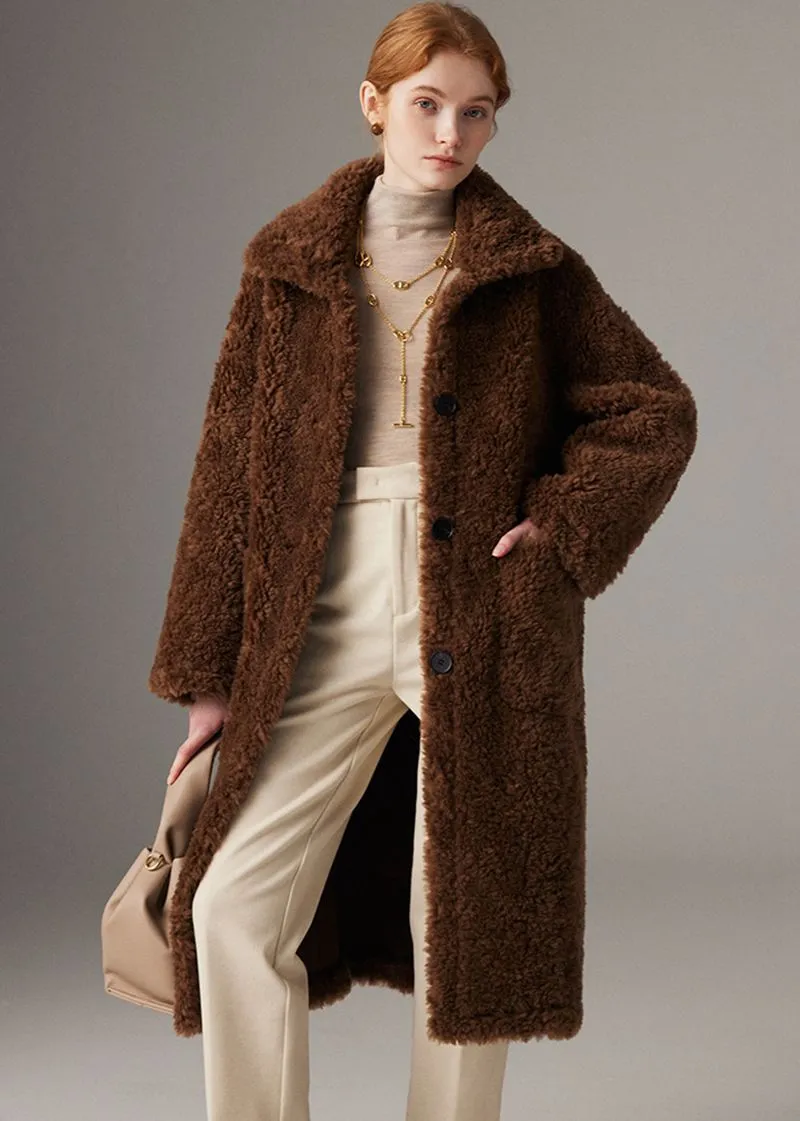 Coffee Wool Fur Teddy Coat