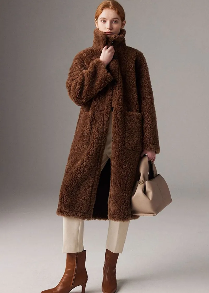 Coffee Wool Fur Teddy Coat