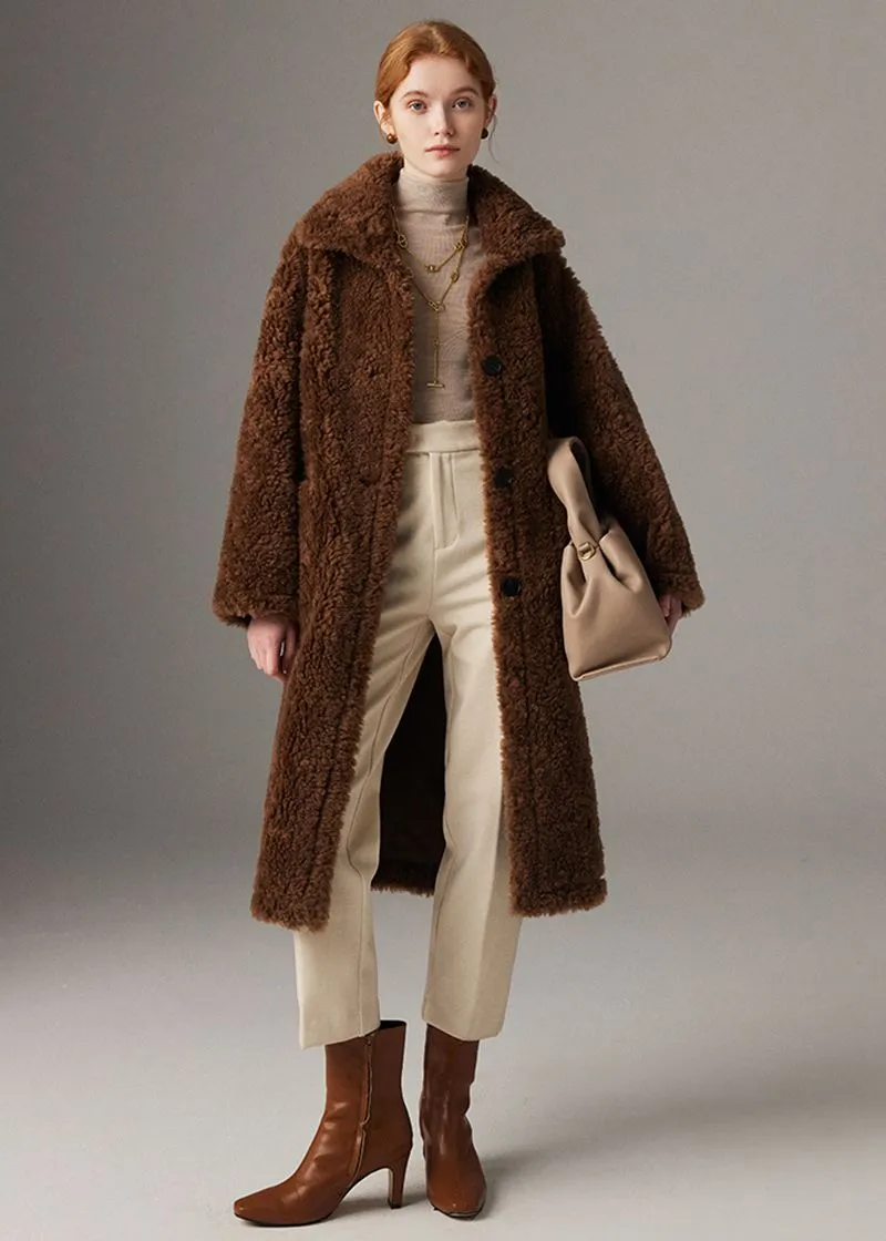 Coffee Wool Fur Teddy Coat