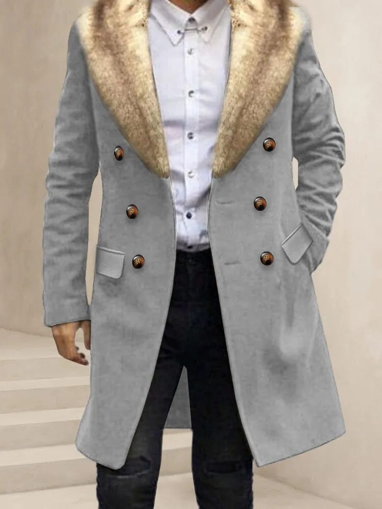 Comfy Double-Breasted Tweed Coat