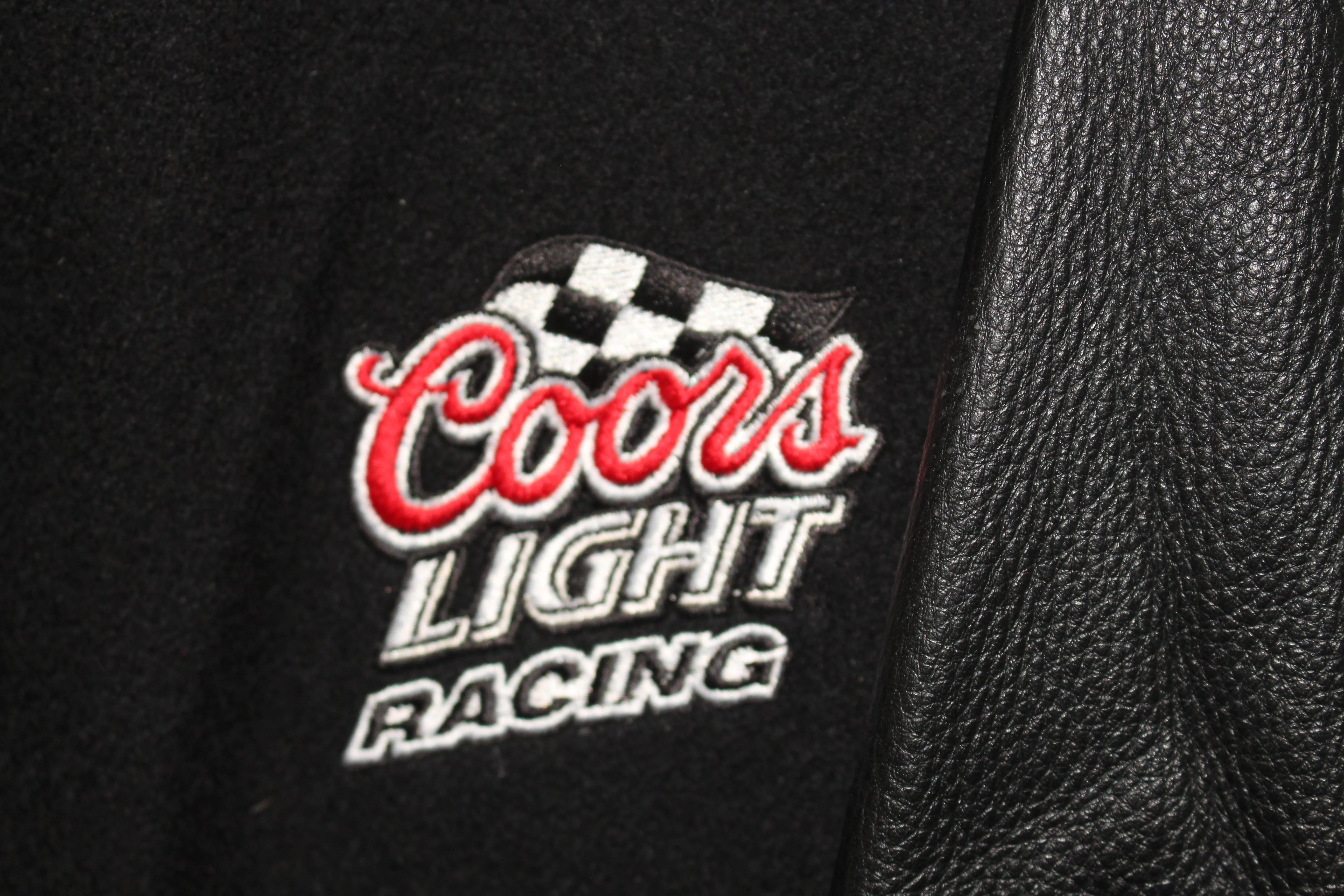 Coors Light Racing NASCAR Leather Wool Jacket (S)