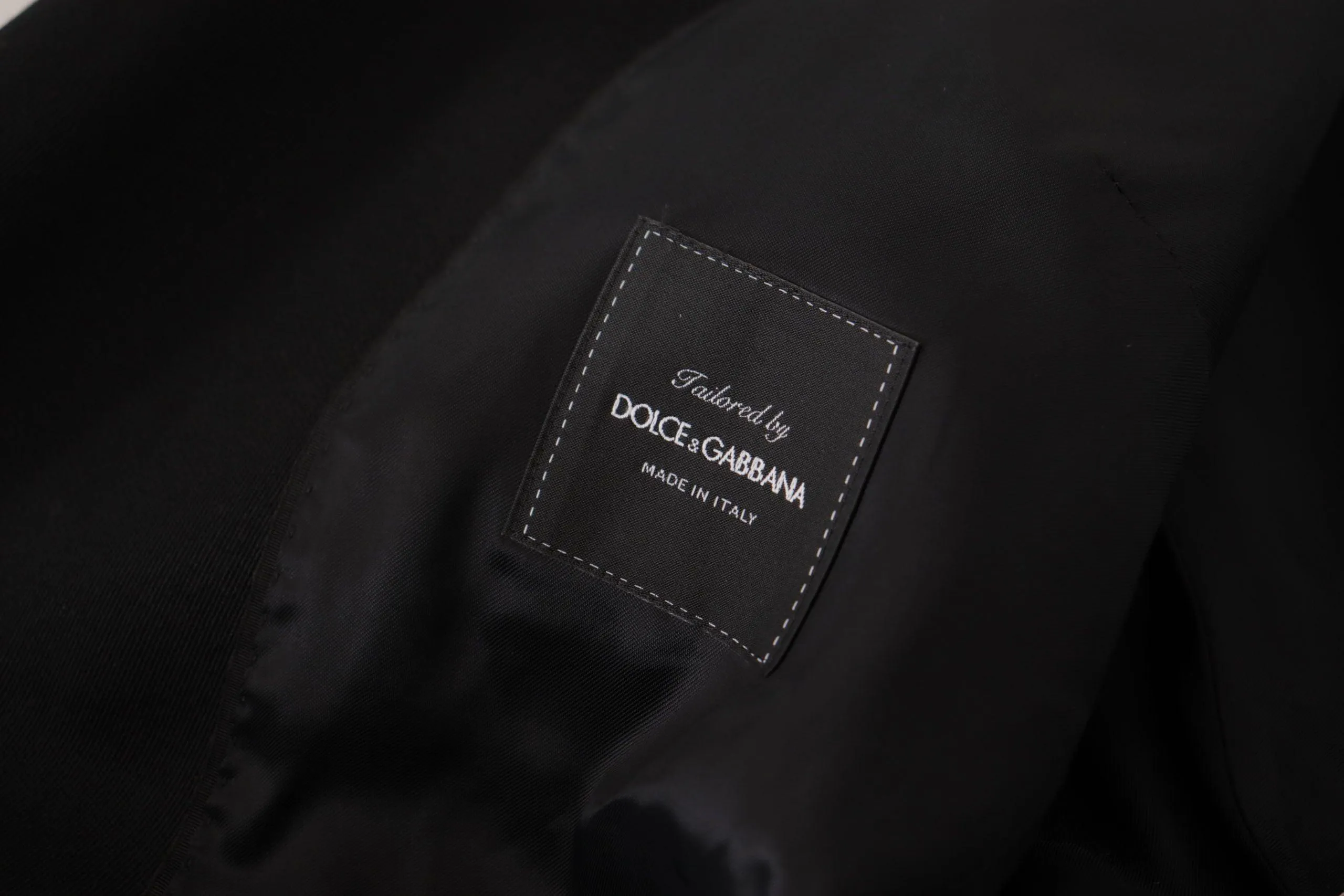 Dolce & Gabbana Black Wool Double Breasted Blazer Jacket