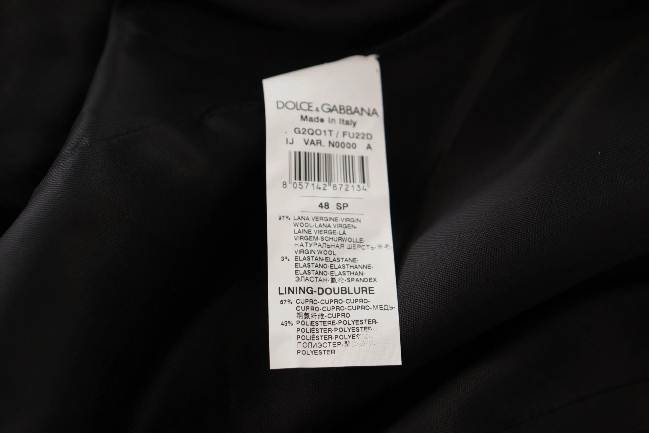 Dolce & Gabbana Black Wool Double Breasted Blazer Jacket