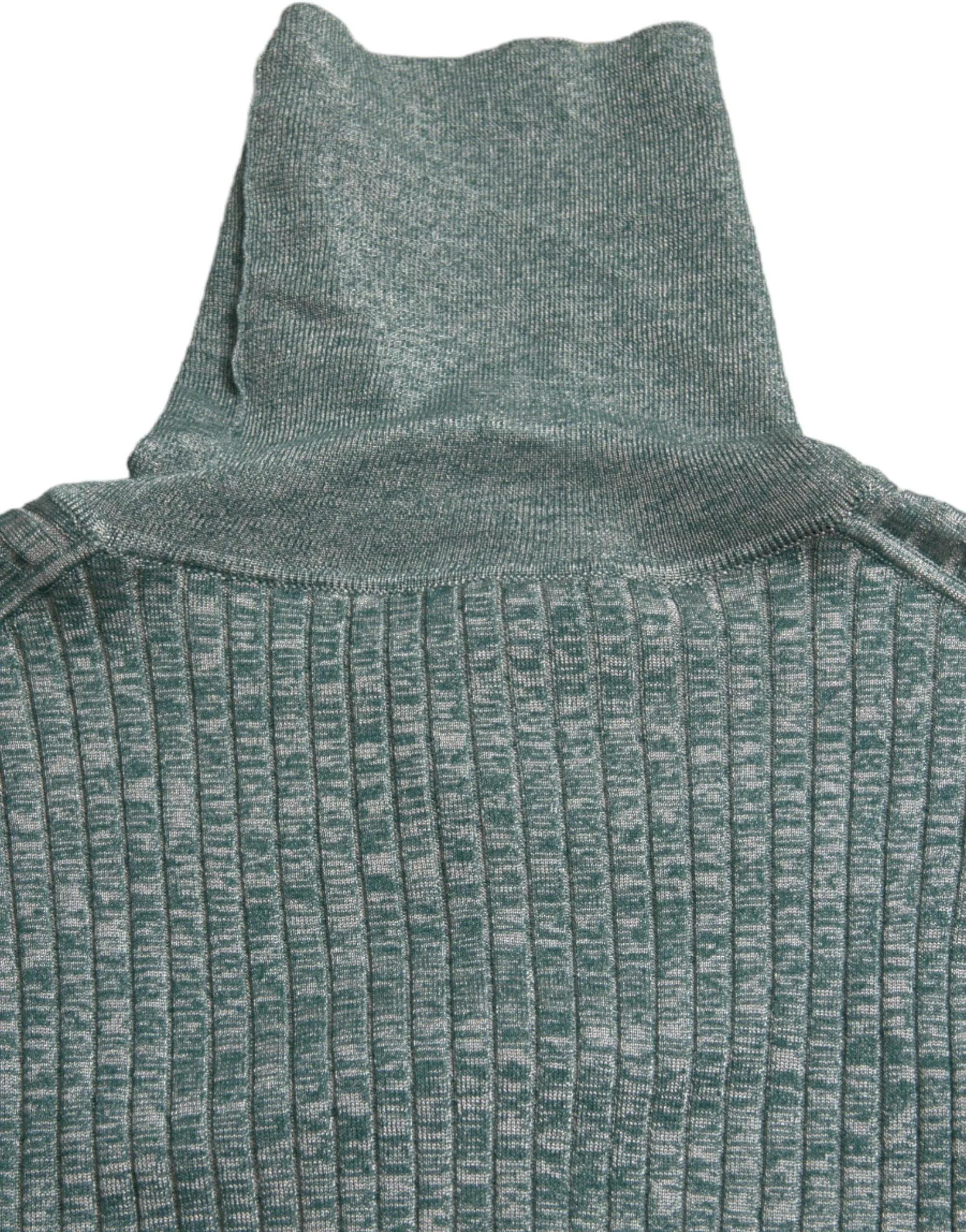 Dolce & Gabbana Green Polyester Turtleneck Pullover Sweater