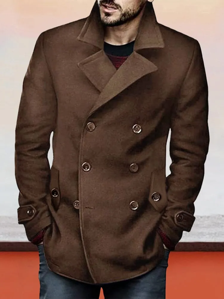 Double-breasted Windproof Tweed Coat