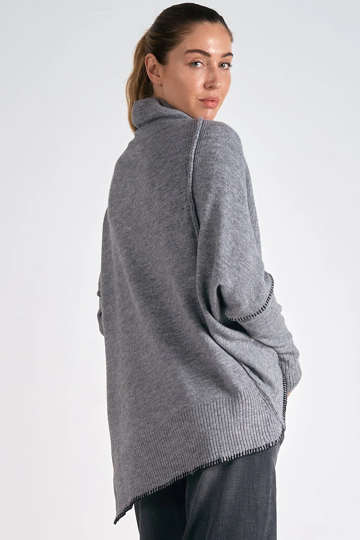 Elan - 9 Turtleneck Sweater - Heather Grey