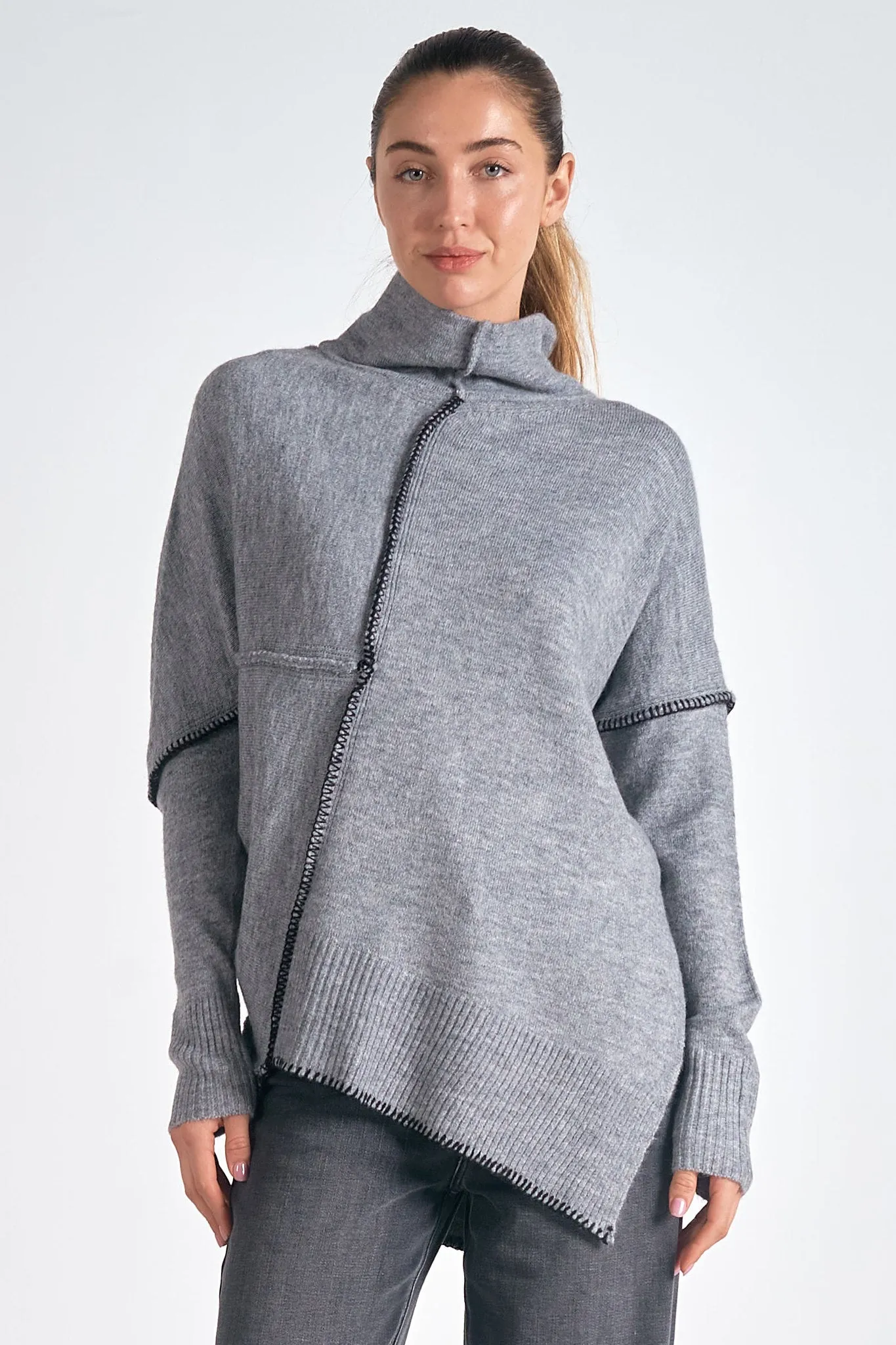 Elan - 9 Turtleneck Sweater - Heather Grey