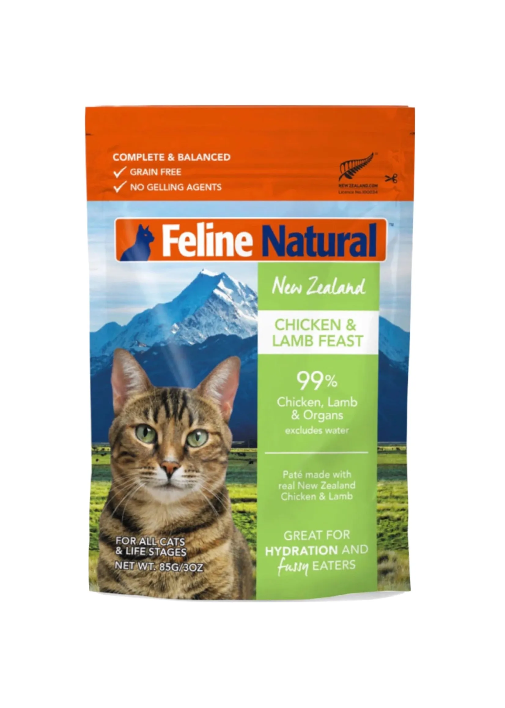 Feline Natural Chicken & Lamb Cat Food Pouch 3oz