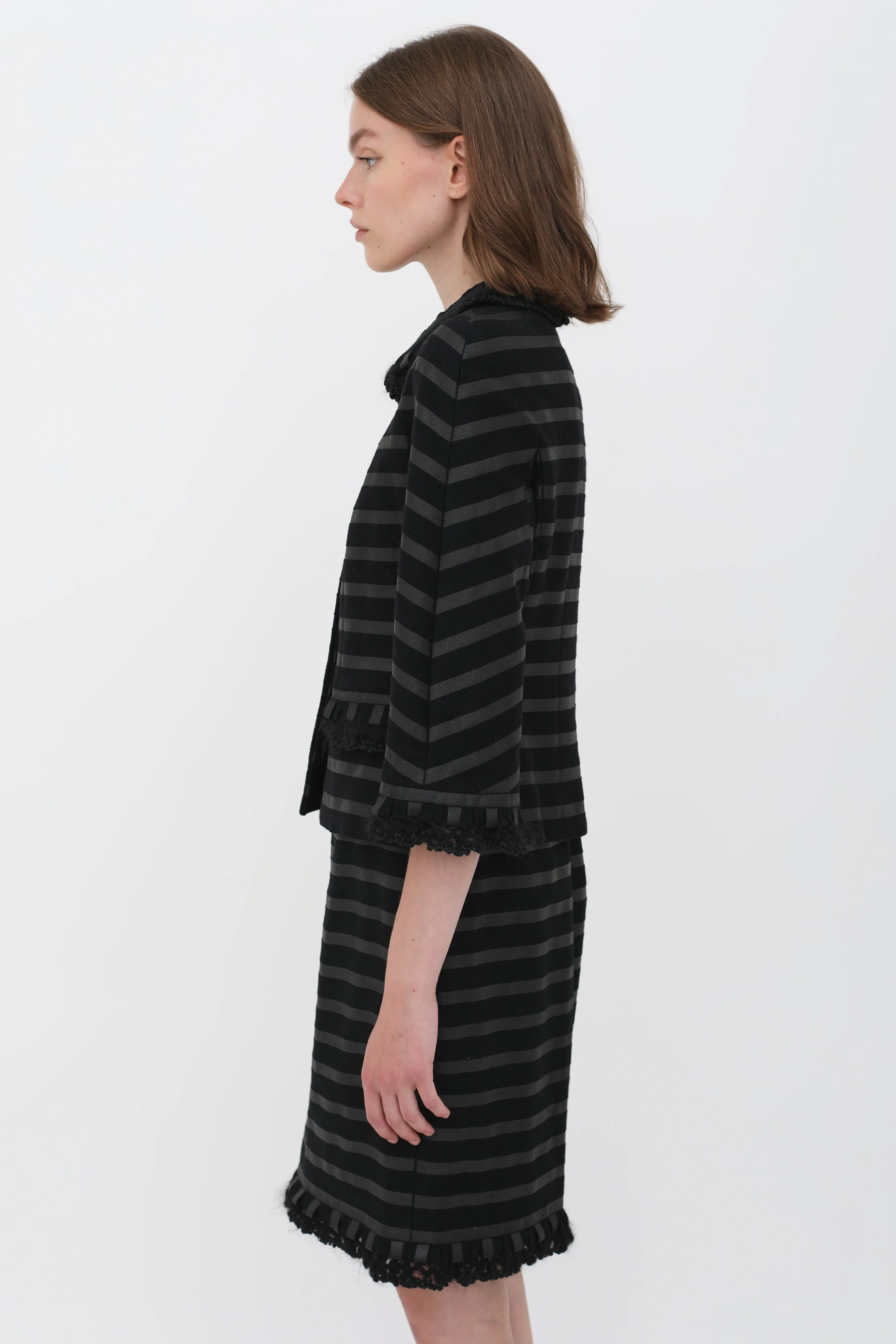 FW 2009 Black Stripe Ruffle Set