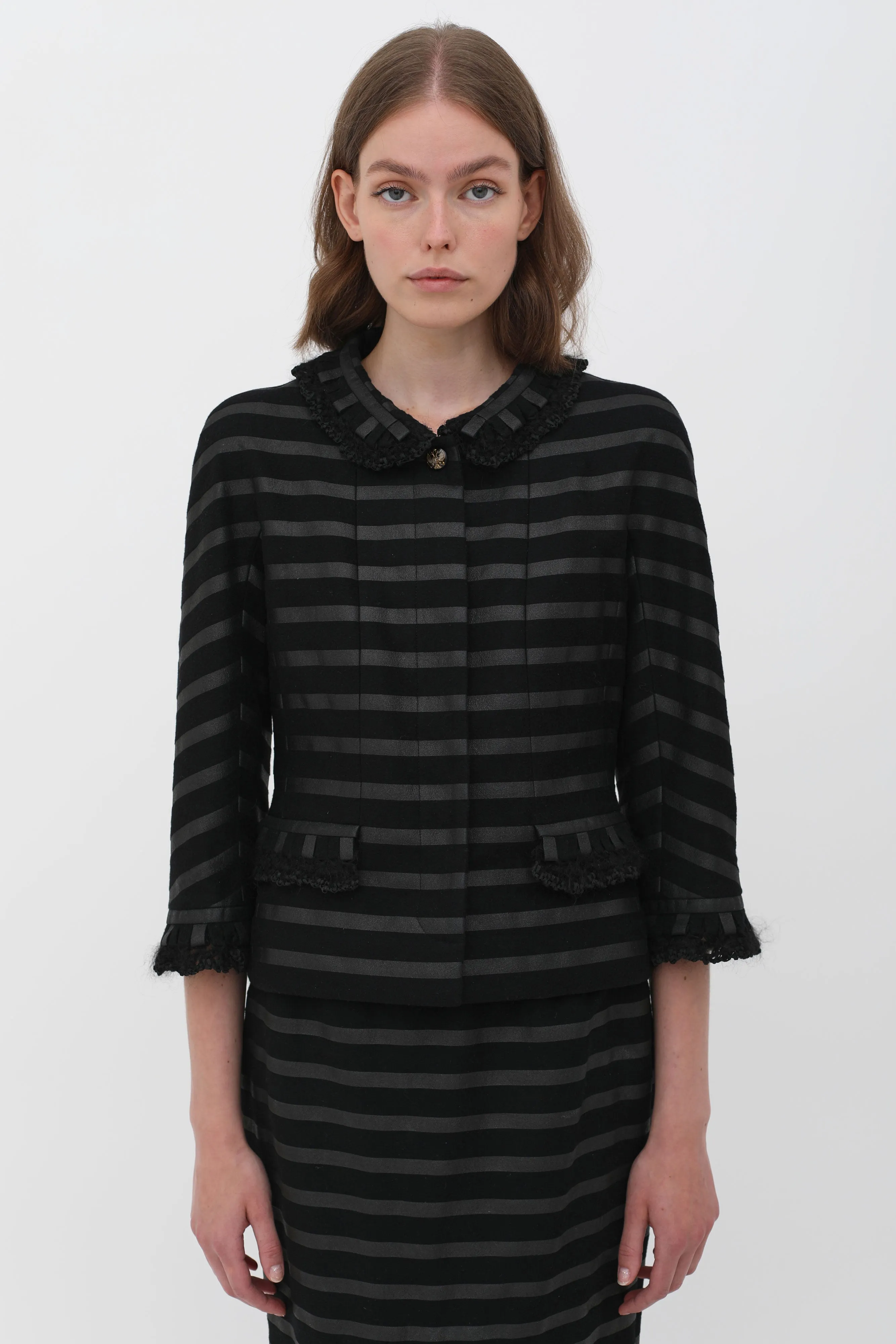 FW 2009 Black Stripe Ruffle Set