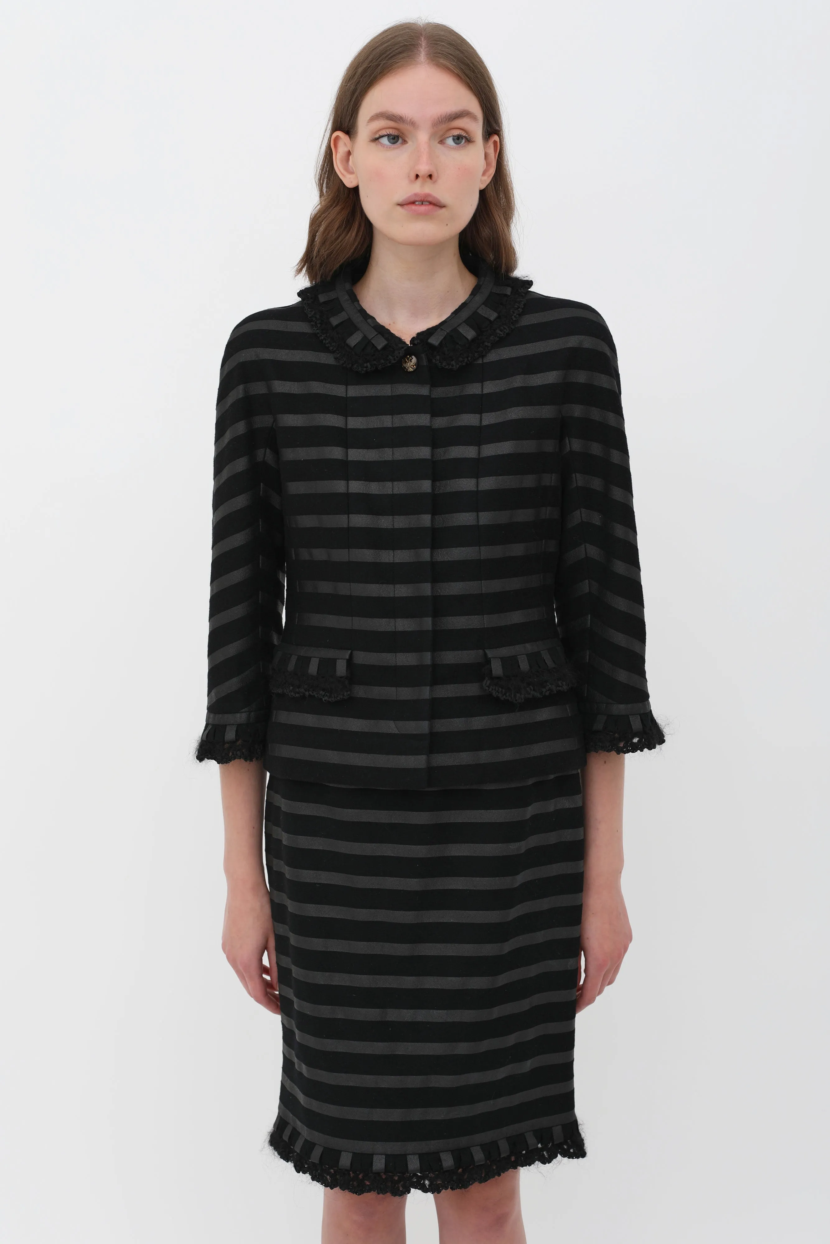 FW 2009 Black Stripe Ruffle Set