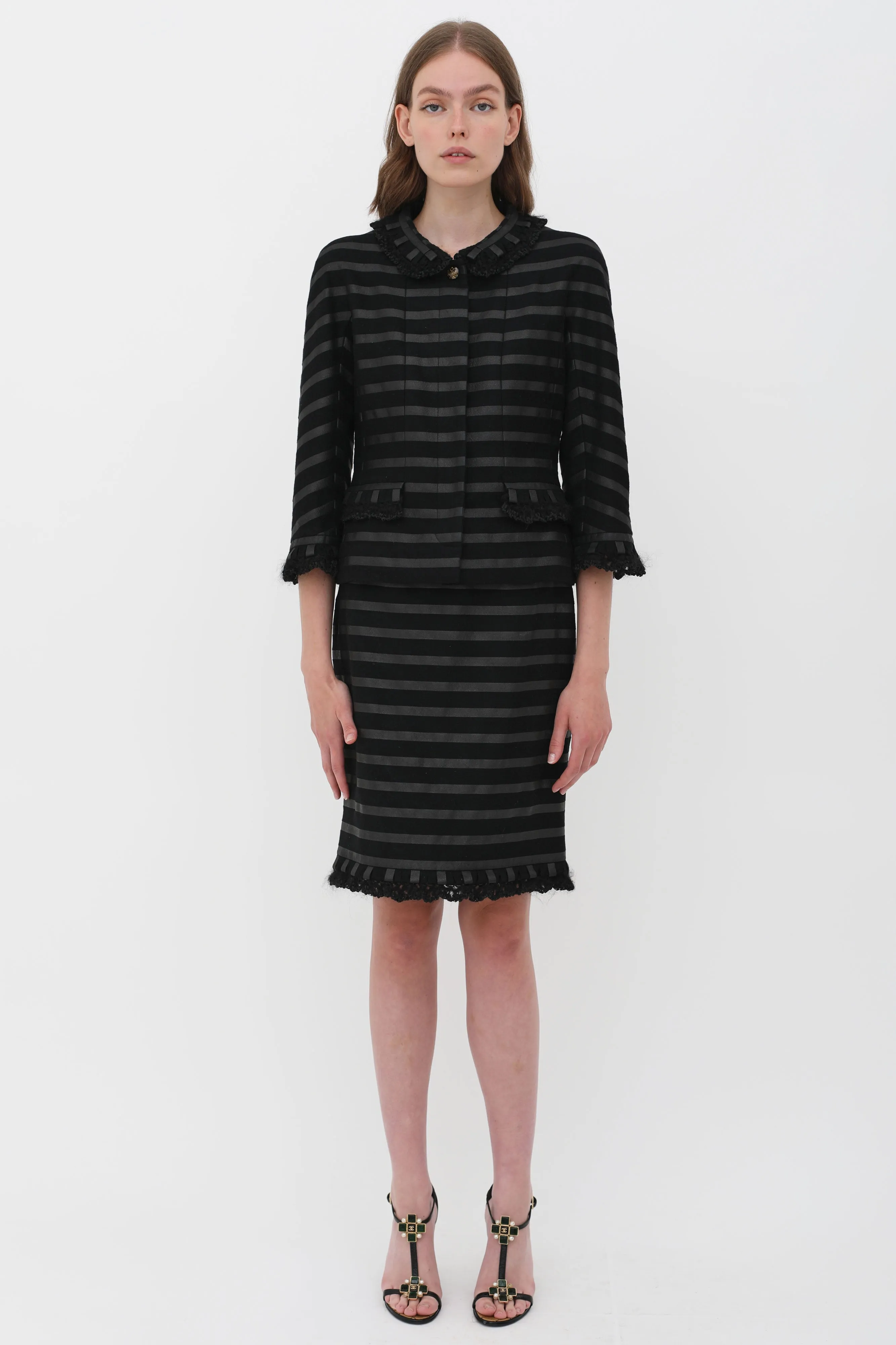 FW 2009 Black Stripe Ruffle Set