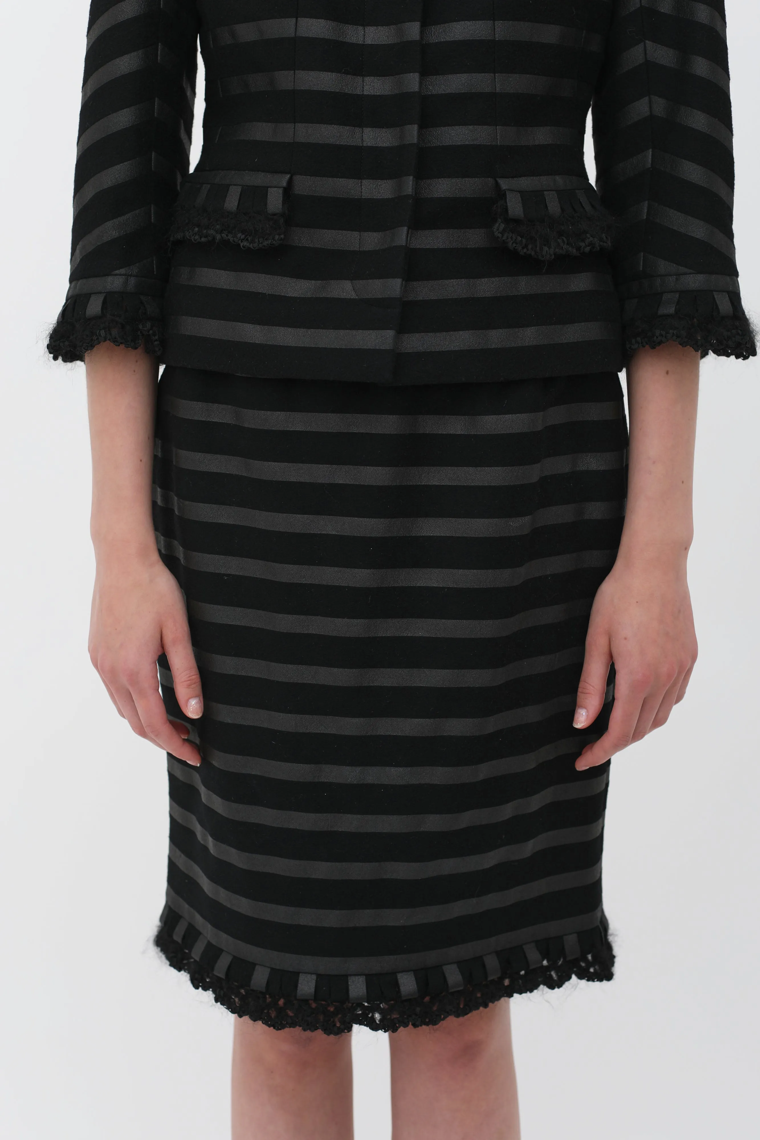 FW 2009 Black Stripe Ruffle Set