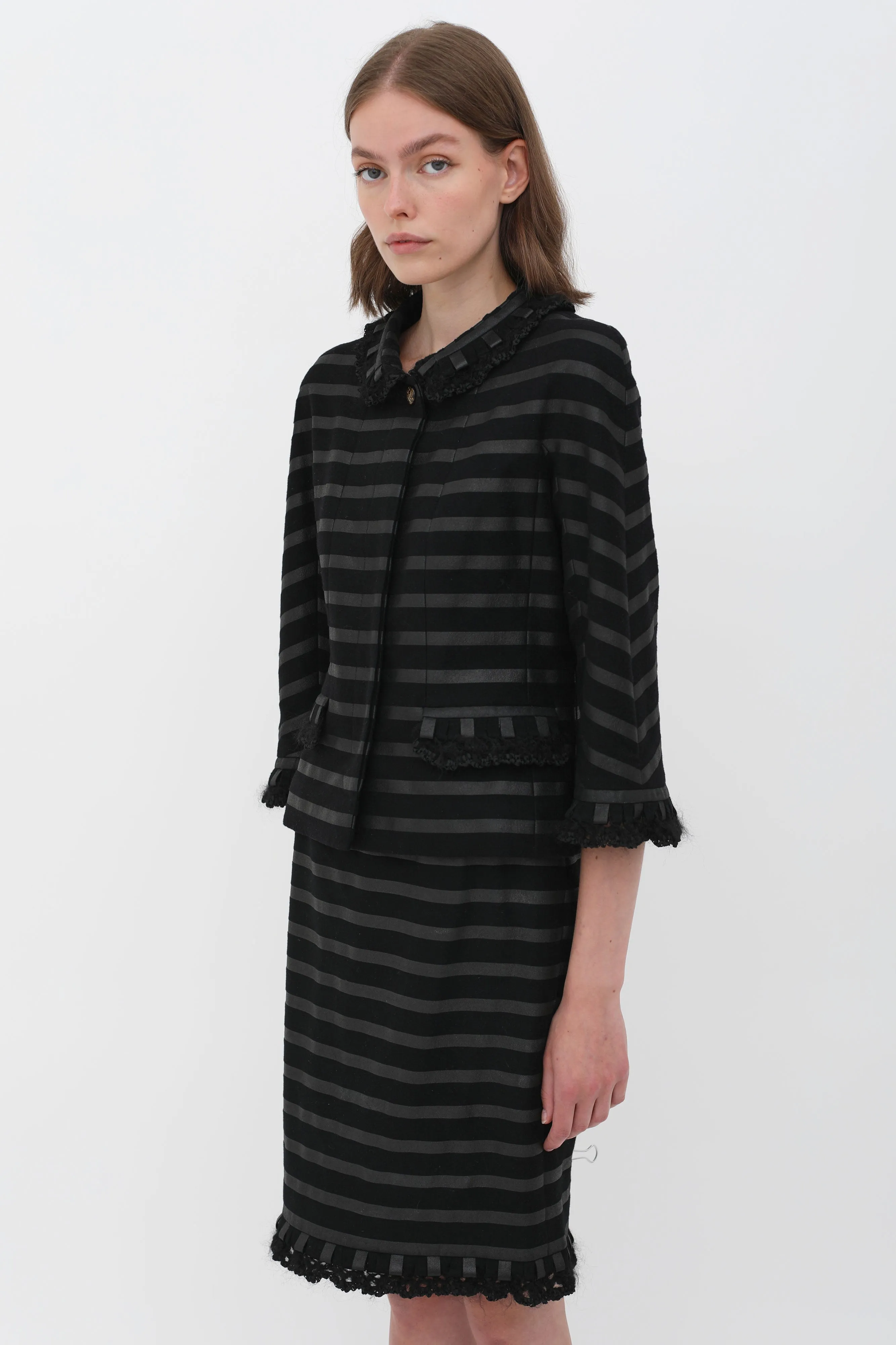 FW 2009 Black Stripe Ruffle Set