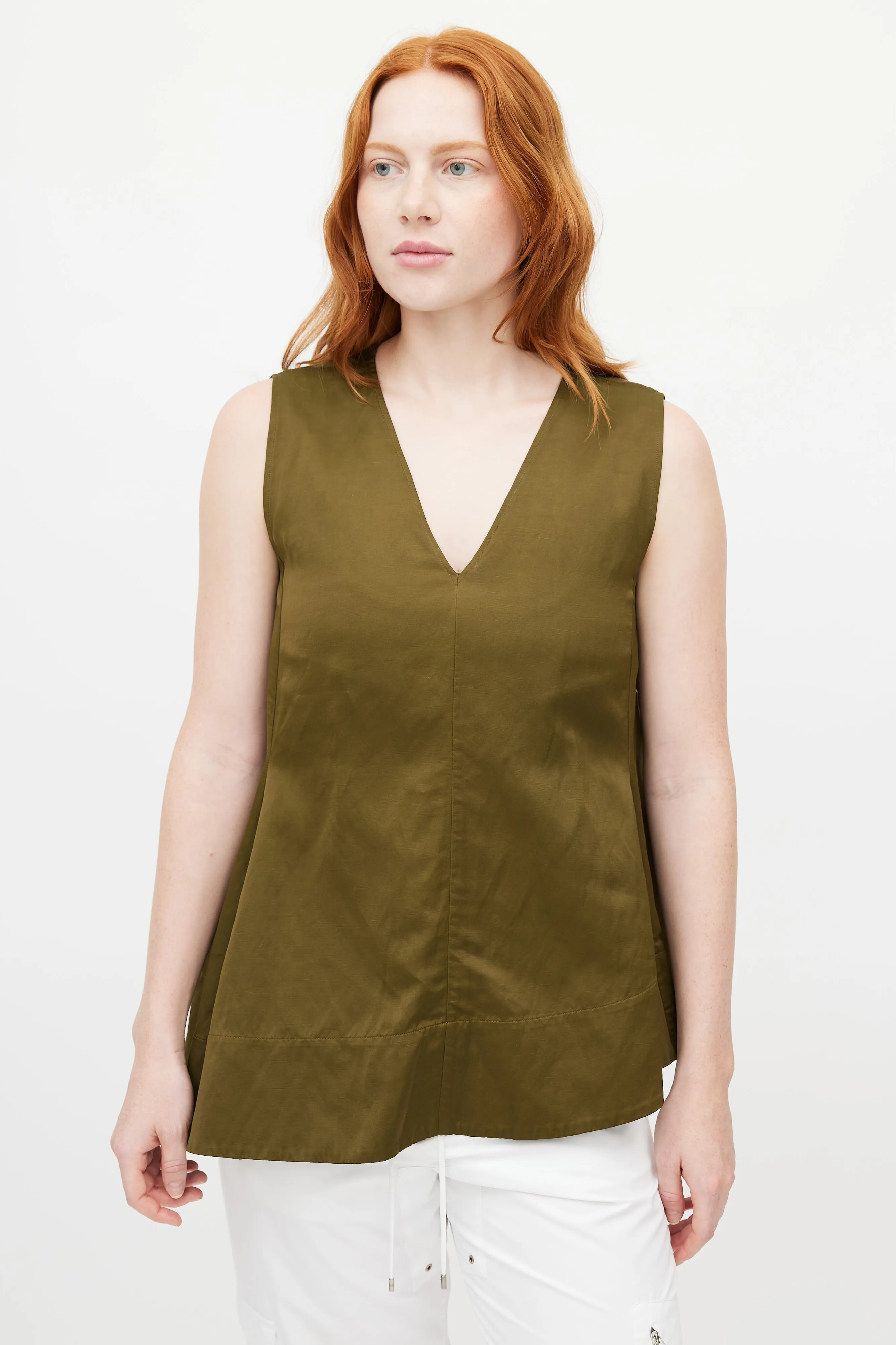 Green Sleeveless Top