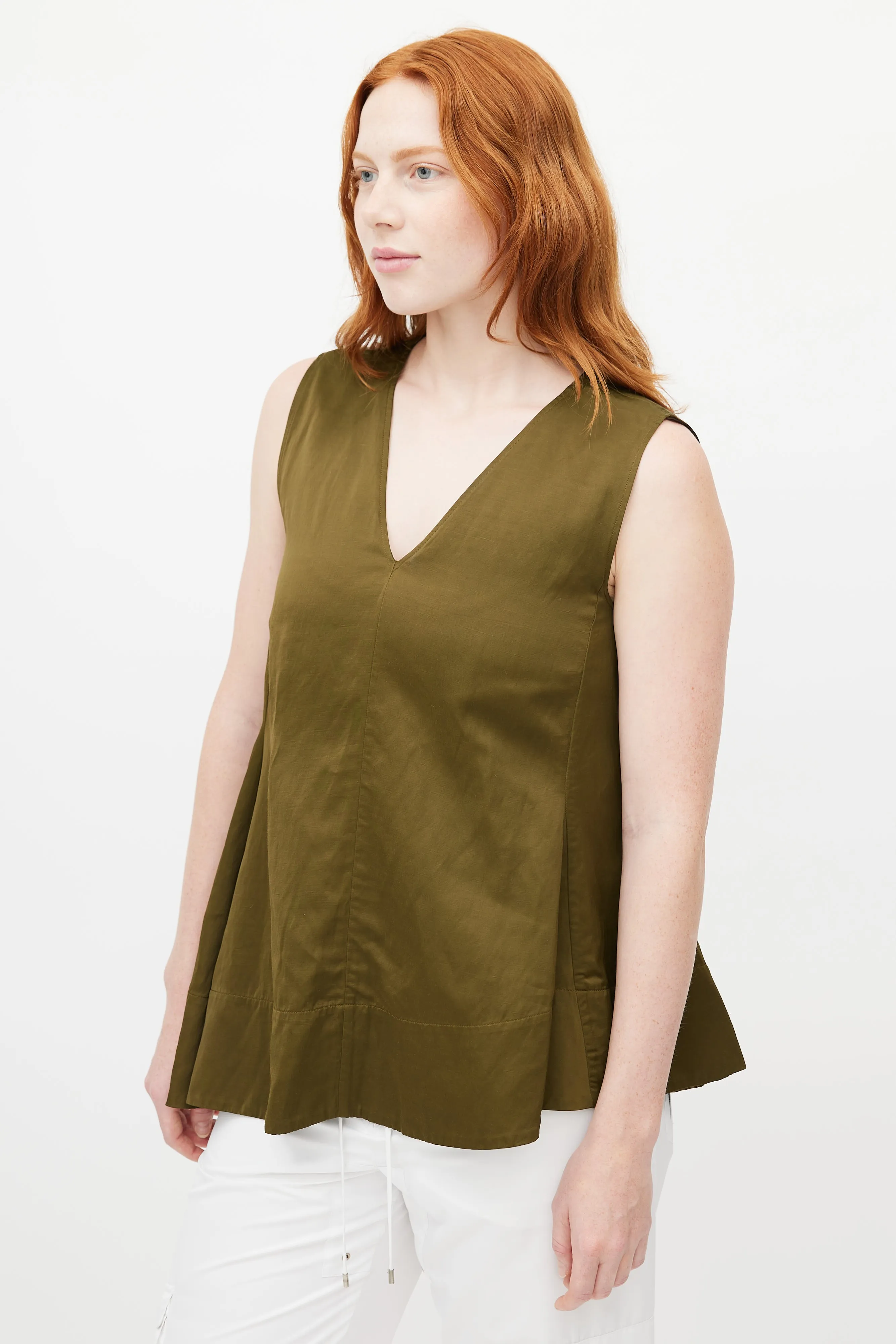 Green Sleeveless Top