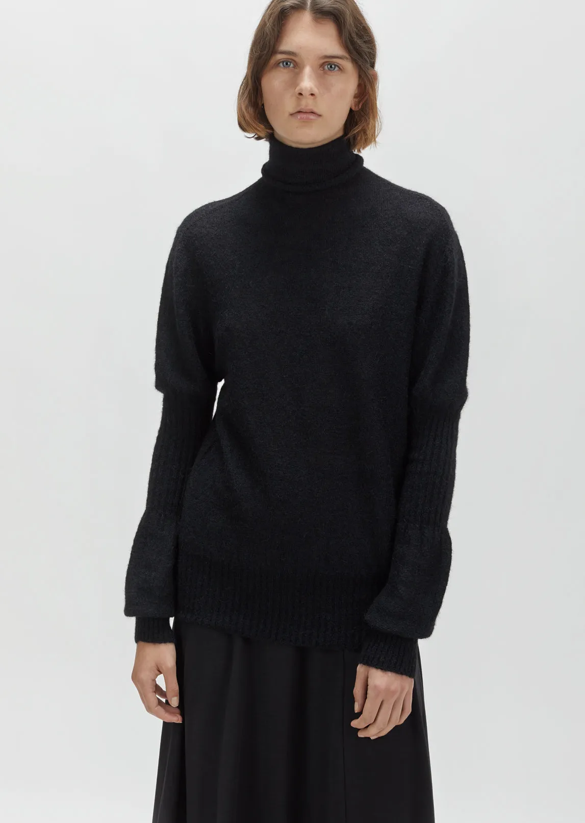 High Neck Puff Sleeve Sweater