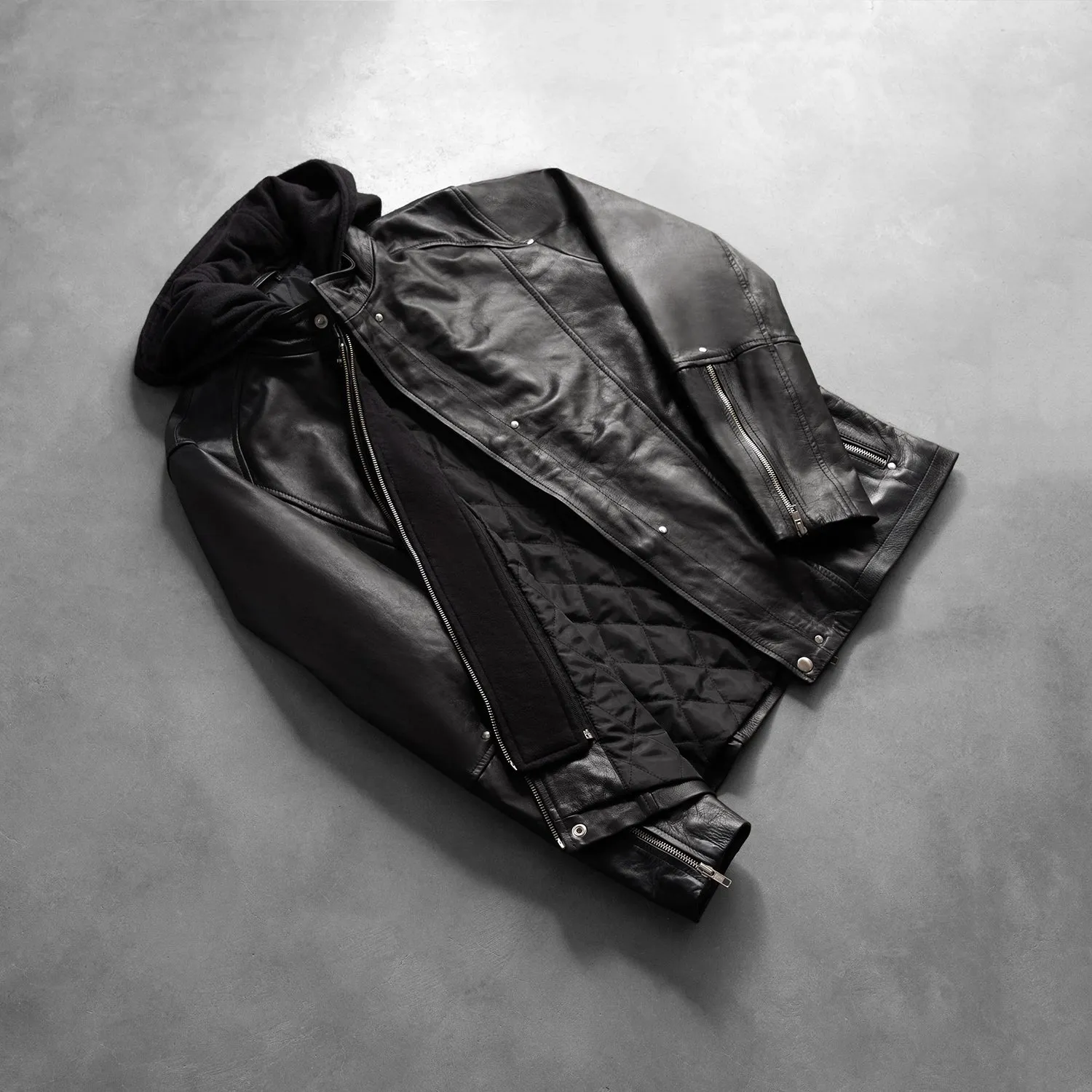 Highschool Black Hooded Leather Jacket